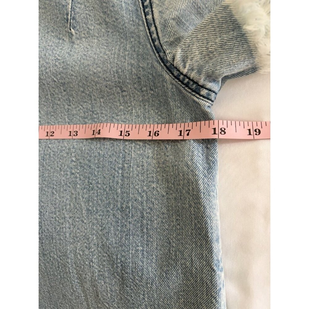 pistola Light Blue Denim Mini Dress with Frayed Trim - Picture 7 of 8